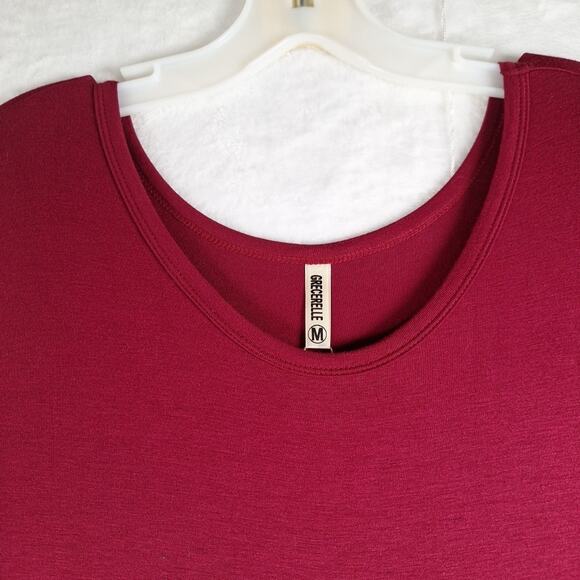 GRECERELLE Size M Faux Wrap Maxi Dress Red Long Sleeve 55 Inches Long New - Picture 4 of 8